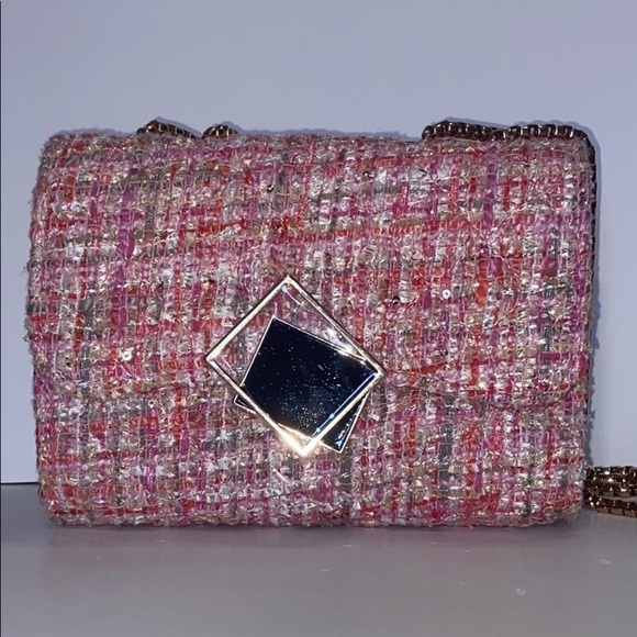 Pink Tweed Crossbody Bag - Picture 6 of 16